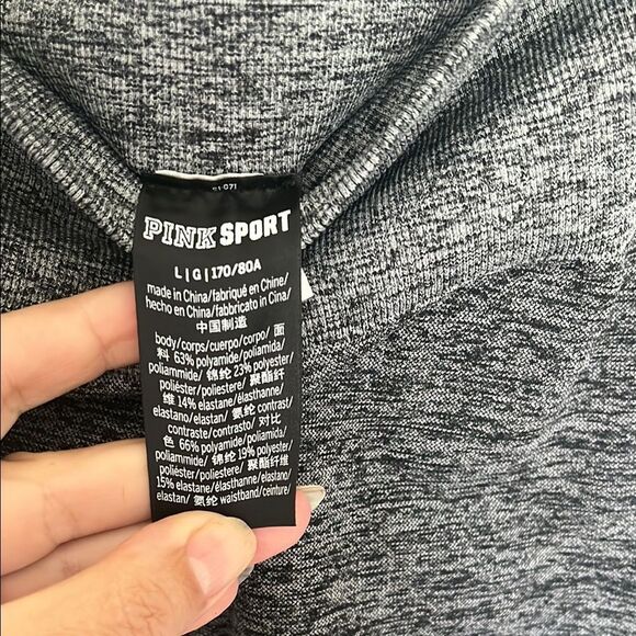 PINK Victoria's Secret Gray Leopard Leggings Size Large - Picture 3 of 5